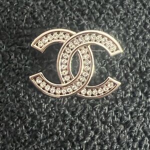 CHANEL Gold and Silver Crystal Brooch
